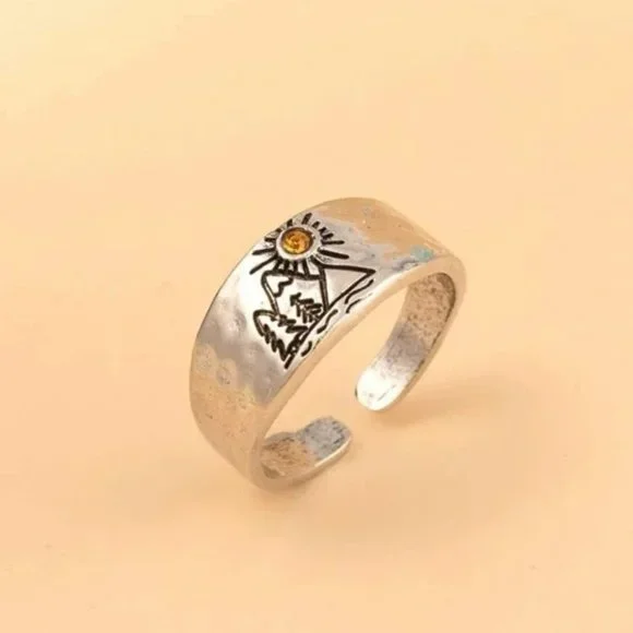 Sunrise Mountain Baroque Silver Ring